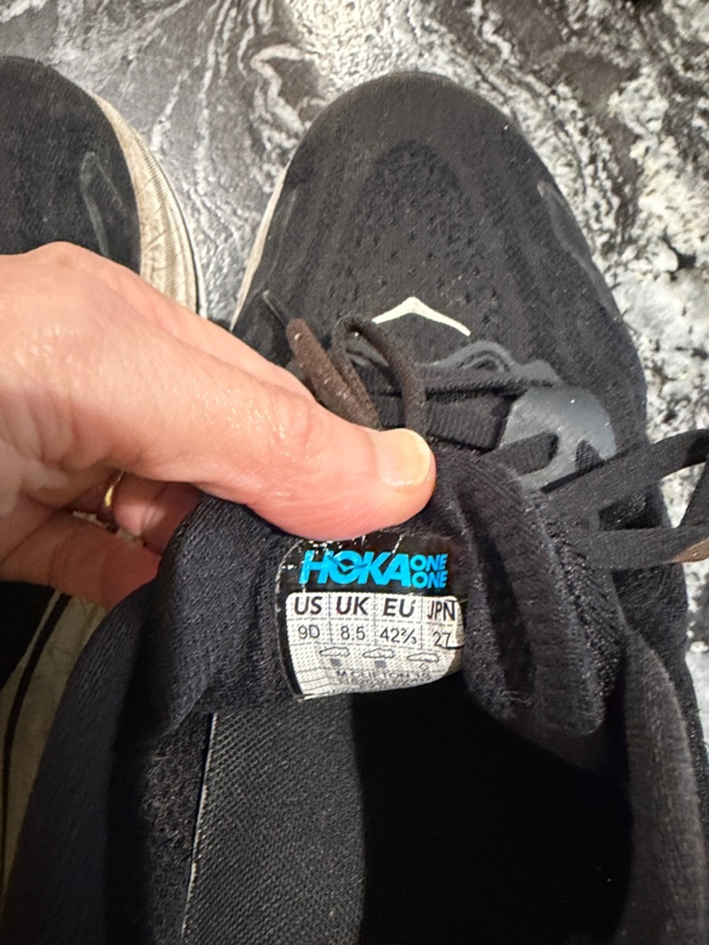 Hoka Men's Black and White Athletic Running Shoes - Picture 4 of 10